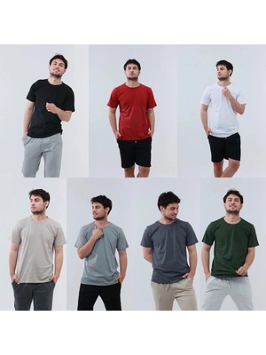 TKT Erkek 7 Adet Regular Kalıp T-Shirt  Rahat Kalıp