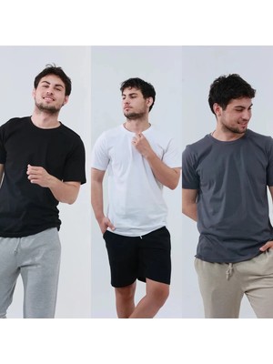 TKT Erkek 3 Adet Regular Kalıp T-Shirt  Rahat Kalıp