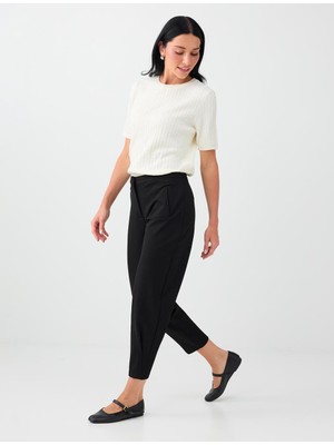 Jimmy Key Siyah Pens Detaylı Loose Fit Pantolon