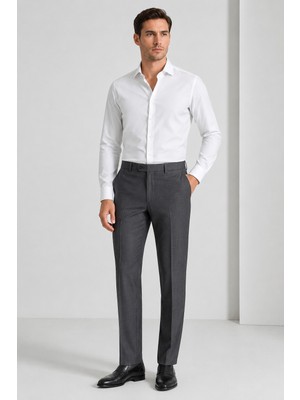 Bihan Store Premium Mikro Desenli Erkek Kumaş Kuş Gözü Pantolon MC321-FÜME