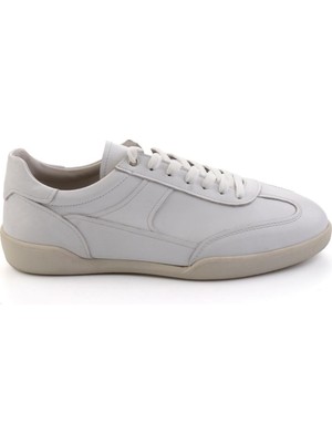 Bambi Beyaz Hakiki Deri Erkek Sneaker E01396002403