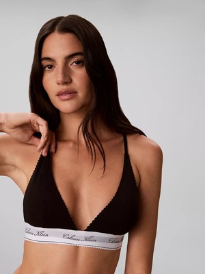 Calvin Klein Kadın Ince Ip Askılı V Yaka Siyah Bralet LV00QF9068-UB1