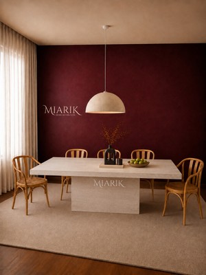 Miarik Design Sena Kalintraverten Mermer Küp Ayak Yemek Masası