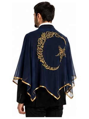 Karakız Damat Şalı (VIP) Ay Yıldızlı Desenli Lacivet