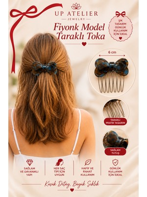 Up Atelier Fiyonk Model Taraklı Kemik Toka 6cm