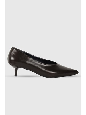 Modezya Clara Kahve Rustik Sivri Burun Kadın Stiletto