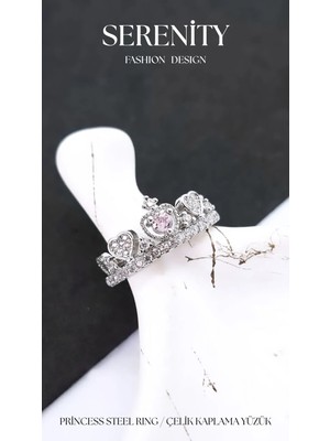 Gümüş Renk Pinterest Prenses Çelik Yüzük