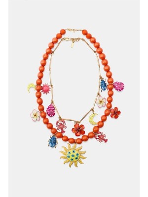 Royaleks 2'li Charm Kolye - Turuncu