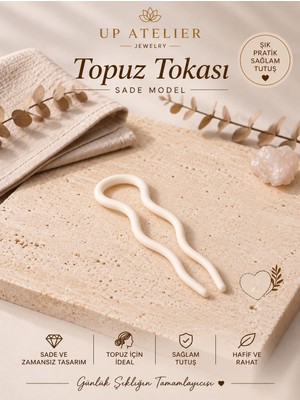 Up Atelier Dalgalı U Şeklinde Topuz Tokası 13CM