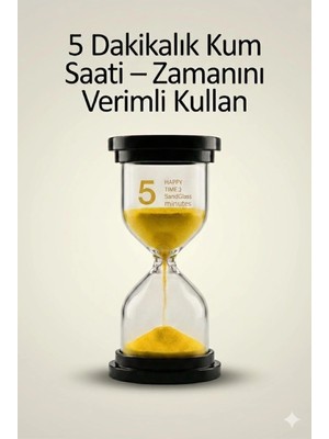 5 Dakikalık Kum Saati Zamanlayıcı – Sarı Dekoratif Masa Saati 4 Renk Seçeneği