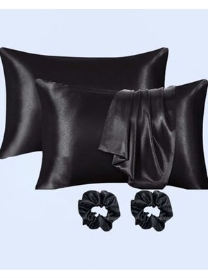 AKS Ipeksi Saten Yastık Kılıfı, 50X70 Cm, 2 Adet, Cilt Dostu