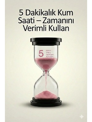 5 Dakikalık Kum Saati Zamanlayıcı – Pembe Dekoratif Masa Saati 4 Renk Seçeneği