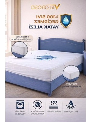 AKS Fitted Full Kenar Su Sıvı Geçirmez Yatak Koruyucu Alez – 100X200 / 120X200 / 160X200 / 180X200 cm / 200X200 cm (160X200)
