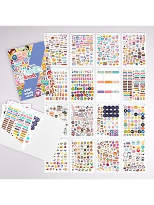 AKS 1000 Adet Çıkartma Seti, Çocuklar ve Yetişkinler Için Scrapbook ve Günlük Kullanımına Uygun