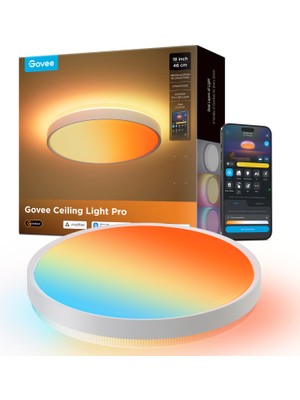 Govee Rgbıcww + Rgbıcww Yuvarlak Akıllı 18 Inç Tavan Armatürü  R1250C01