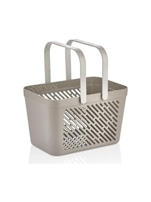 AKS Mithra Life Taşınabilir Çok Amaçlı Banyo Mutfak Çekmece Içi Organizer Düzenleyici Gri Kulplu Sepet Plastik MIT1150