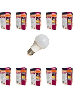 AKS Osram Ledvalue 8.5W E27 LED Ampul | 2700K Sıcak Sarı Işık, 806 Lümen, 60W Eşdeğer | Enerji Tasarruflu Ampul – 10'lu Paket          [enerji Sınıfı F]