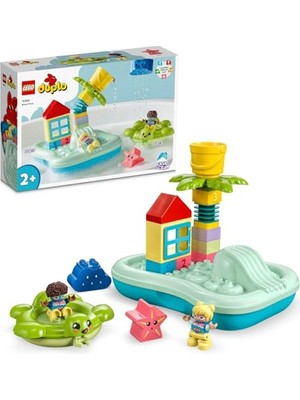 AKS LEGO Duplo Kasabası Su Parkı 10989 – 2 Yaş ve Üzeri Çocuklar Için Eğitici Hediye Fikri, Oyuncak Ada, Yüzen Kaplumbağa Can Simidi ve Çocuk Figürü Içeren Yaratıcı Oyuncak Yapım Seti (19 Parça)