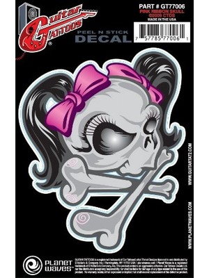 AKS Planet Waves Ribbon Skull GT77006 Gitar Sticker