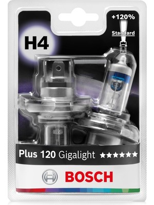 AKS Bosch Gigalight H4 Plus + 120 Fazla Işık Far Ampul 2 Adet