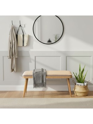Uvi Collection Vina Mini Bench Karina Meşe Krem