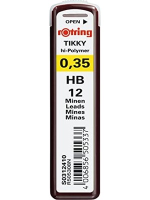 AKS Tikky Hi-Polymer Mekanik Kurşun Kalem Ucu, 0,35MM, Hb
