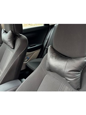 AKS Wiforte Ortopedik Araç Boyun Yastığı 2'li Set – Siyah Oto Koltuk Başlığı Destek Minderi, Ergonomik Araba Boyun Destek Yastığı