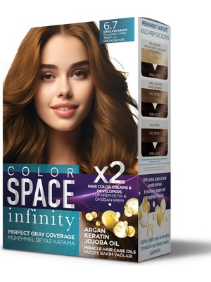 AKS Color Space Infınıty Set Saç Boyası 6.7 Çikolata Kahve