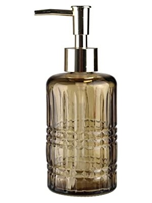 AKS Cam Sıvı Sabunluk,yıldız Desenli Kahverengi 300ML 6,8X17,6CM