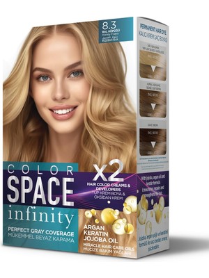 AKS Color Space Infınıty Set Saç Boyası 8.3 Bal Köpüğü