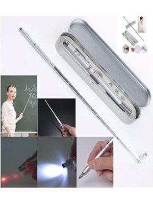 AKS Çok Fonksiyonlu Lazerli ve LED Işıklı Mıknatıslı Pointer Kalemi