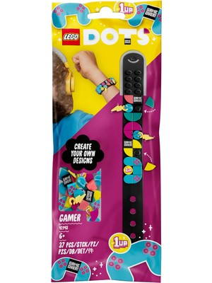AKS Lego® Dots Oyuncu Charm’lı Bileklik 41943-6 Yaş ve Üzeri Bilgisayar Oyunu Tutkunları Için Kendin Yap Oyuncak Bileklik Yapım Seti (37 Parça)