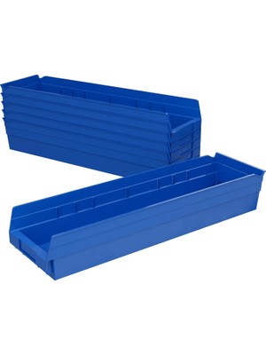 AKS Akro-Mils 30164 24 – 6 4-Inç Plastik Çöp Kutusu Box Raf Kuş Yuvası, Mavi, Fall 6, 30164
