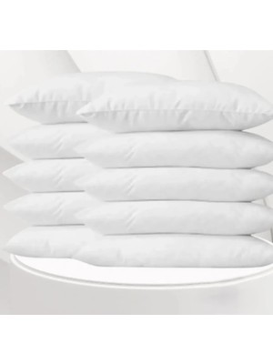 AKS Denizli Çeyiz 10'lu Pamuklu Beyaz Fermuarlı 50X70 cm Iç Yastık Kılıfı