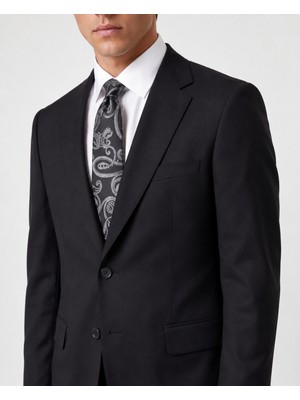 HC MEN CLASSIC Erkek Siyah Regular Fit Polyamid Klasik Takım Elbise