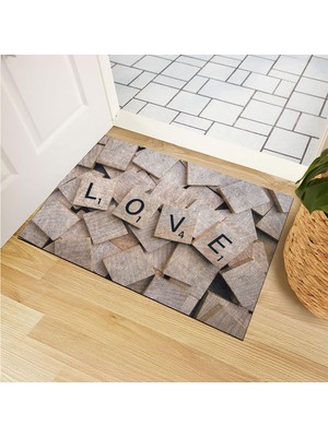 AKS Monnhein Kapı Önü Paspası - Modern ve Şık Kapı Paspası | Ev, Ofis ve Dış Mekân Kullanımı Için (Love Tiles) 45X65
