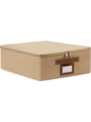 AKS Ocean Home Textile Küçük Boy Jüt Destekli Kutu Hurç 31 x 38 x 12 cm