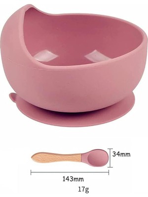 AKS Xspring Silikon Bebek Beslenme Seti, Bebek Kasesi, Ayarlanabilir Mama Önlüğü, Bebek Kaşıkları Içeren Set, Yürümeye Başlayan Çocuklar Için Silikon Beslenme Seti (Pembe)