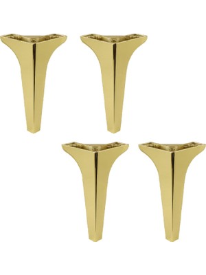 AKS BADEM10 4 Adet Sedef Lüks Mobilya Kanepe Sehpa Tv Ünitesi Koltuk Ayağı 19 cm Gold Altın Baza Ayak