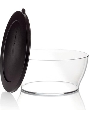 AKS Tupperware Eco Royal Şeffaf Gövdeli Gıda Saklama Kabı, 990ML, Siyah