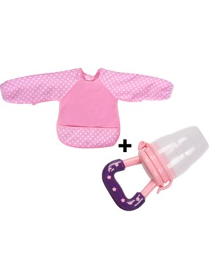 AKS Sevi Bebe Belenme Kollu Mama Önlüğü + Meyve Emziği
