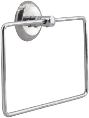 Kare Krom Havlu Halkası Duvara Monte, Parlak Krom Kaplama Metal Banyo Havluluğu, Modern Tasarım Kare Havlu Askılığı, Lavabo Yanı Havlu Tutucu Banyo Aksesuarı