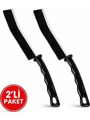 AKS Lustnau 2'li Derz Temizleme Fırçası, Sert Kıllı Boşluk ve Köşe Temizlik Fırçası, Mutfak ve Banyo Için