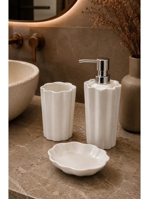 İrya Scallop 3 Parça Banyo Aksesuar Seti Portabella