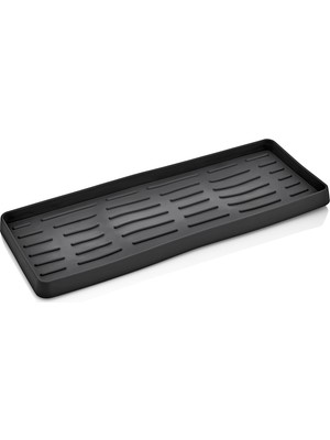 AKS Ata Home Silikon Sabunluk Organizer, Sabunluk Altlığı, Sıvı Sabun Standı Antrasit 26X10 cm