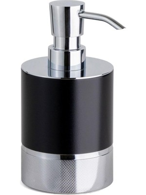 AKS System Tezgah Üstü Sıvı Sabunluk 250 ml Krom-Siyah Renk 160X80X103 mm Krom Tek Ebat BA2005 006 Cr-Al6