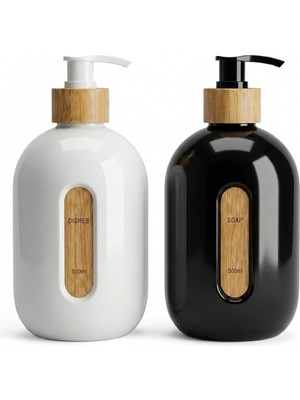 AKS Deconox 500 ml Cam Sıvı Sabunluk - Bambu Pompalı ve Etiketli Şık Tasarım (1 Adet) Asorit Gönderim