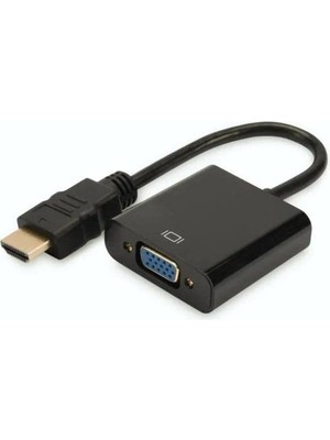 AKS Sanec HDMI To VGA Kablo Çevirici Dönüştürücü Görüntü Siyah