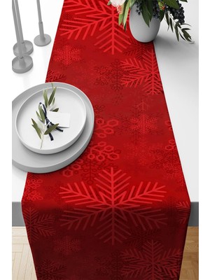 AKS Viva Home Kırmızı Yeniyıl Yılbaşı Noel Christmas Runner Masa Örtüsü 40X140CM RNR641
