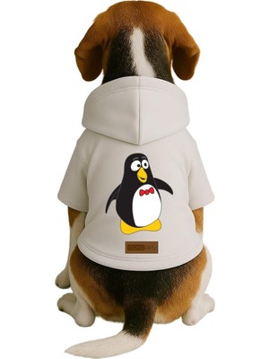 AKS Monopetz Baskılı Içi Polarlı Köpek ve Kedi Kıyafeti & Elbisesi - Beyaz Renk Kapüşonlu Hoodie B8B3E 2xl